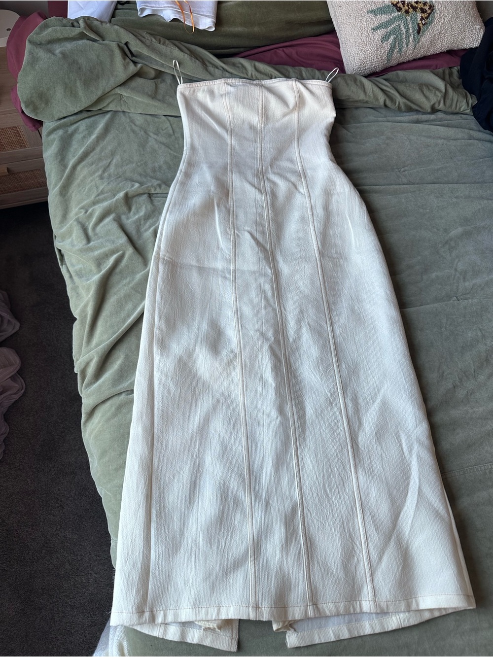 Zara Cream Strapless Maxi Dress